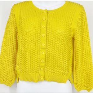 Sparrow yellow cropped cardigans sz large anthro